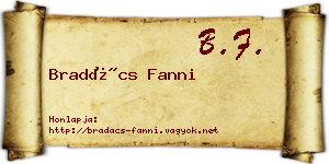 Bradács Fanni névjegykártya