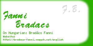 fanni bradacs business card