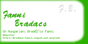 fanni bradacs business card